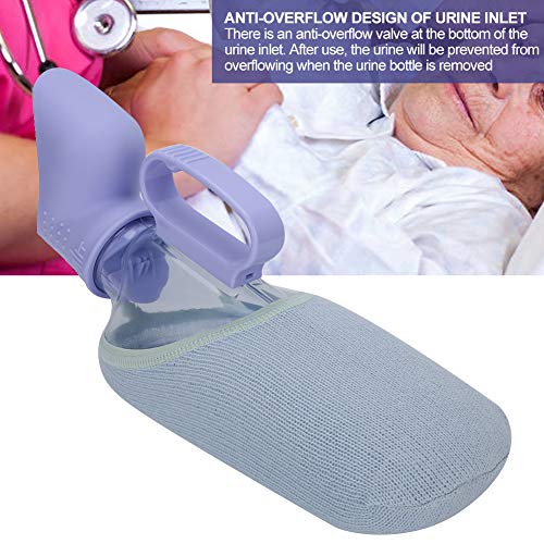 Botella de orina femenina, inodoro portátil para incontinencia con orinal con adaptador para mujer, urinario de emergencia reutilizable para mujeres en cama/personas con movimiento limitado