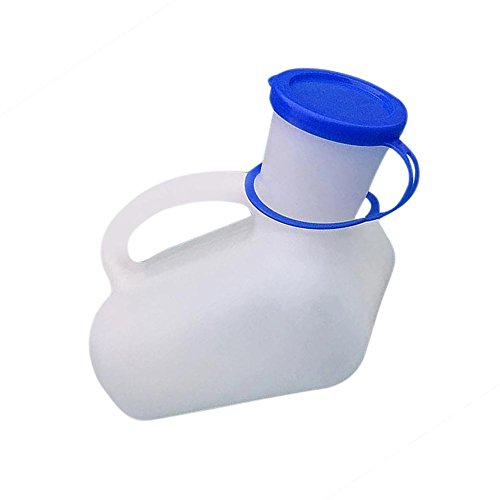 Botella de orinal unisex con tapa, 1000 ml, portátil macho hembra universal para botella de orinal Pee Collector de camping viaje inodoro.