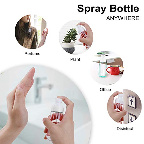 Botella pulverizadora portátil recargable de 100 ml con pulverizador de niebla fina, dispensadores de líquidos, 3PCS vacíos de plástico transparente, para viajes, pequeño recipiente atomizador