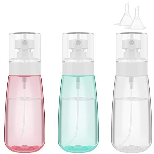 Botella pulverizadora portátil recargable de 100 ml con pulverizador de niebla fina, dispensadores de líquidos, 3PCS vacíos de plástico transparente, para viajes, pequeño recipiente atomizador