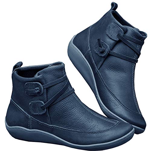 Botín Militar para Mujer Botas de Nieve Zapatos para Invierno Mujer Piel Forradas Calientes Casual Calzado Antideslizante Botines