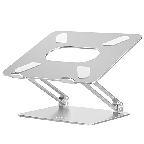 BoYata Soporte Portátil Laptop Stand, Multiángulo Elevador Ergonómico Ajustable de Aluminio para Computadora Portátil Compatible con MacBook Pro, Computadoras Portátiles de 10-17" Plateado