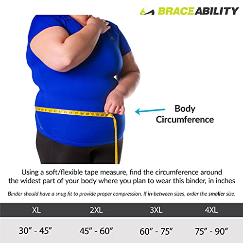 BraceAbility Aglutinante estomacal abdominal bariátrico 2XL Plus Size | Cinturón de faja para obesidad para hombres y mujeres grandes con una gran barriga, barriga y cirugía de compresión en la cintura después de la cirugía