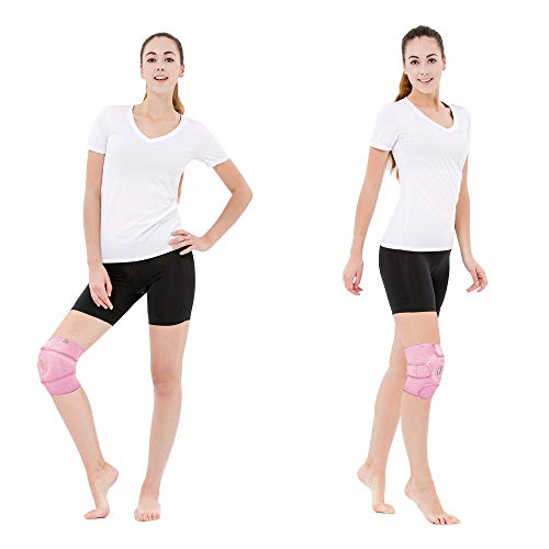 BRACOO KS10 Rodillera Ajustable en Neopreno, Menisco, Rótula Abierta, Ideal para Artritis, Rehabilitación y Prevención de Lesiones, Tendinitis, Hombre y Mujer, Talla Única, Rosa