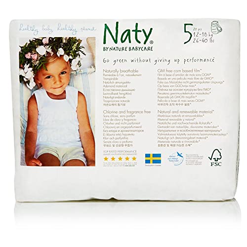 Bragapañal Nº 5 Naty 12-18 kg Eco by Naty 20 uds