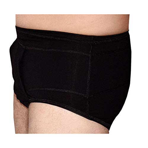 Braguitas hernia inguinal hombre Slip para hernia Cinturón para soporte cinturón hernia hombre Made in Italy (8° (56/58), negro