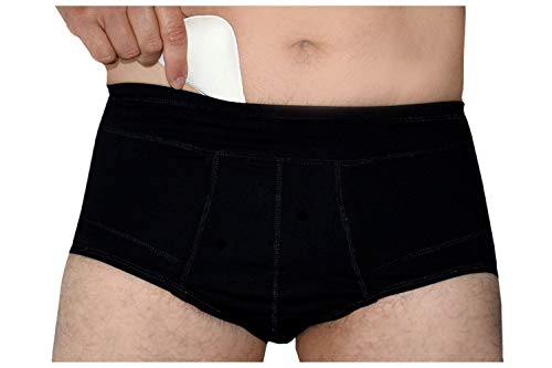 Braguitas hernia inguinal hombre Slip para hernia Cinturón para soporte cinturón hernia hombre Made in Italy (8° (56/58), negro