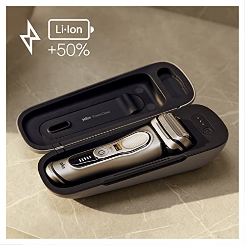 Braun PowerCase - Funda De Carga Portátil Para Afeitadora, Compatible Con Las Afeitadoras Eléctricas Braun Series 9 Y Series 8, Hasta 6 Semanas De Afeitado Inalámbrico, 50 % Más Batería