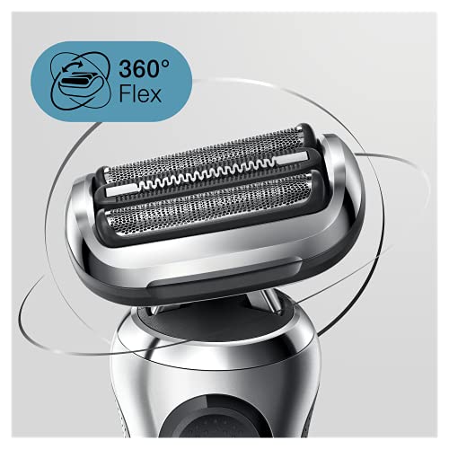 Braun Series 7 Afeitadora Eléctrica Hombre, Máquina de Afeitar Barba con Recortadora de Precisión, Tecnología AutoSense, Base de Carga, Centro de Limpieza, Recargable, Inalámbrica, 70-S7200 CC, Plata