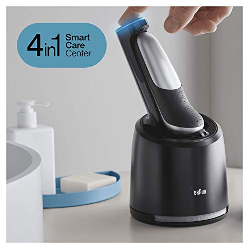 Braun Series 7 Afeitadora Eléctrica Hombre, Máquina de Afeitar Barba con Recortadora de Precisión, Tecnología AutoSense, Base de Carga, Centro de Limpieza, Recargable, Inalámbrica, 70-S7200 CC, Plata