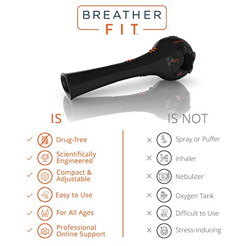 Breather Fit - Entrenador Muscular Respiratorio para Inspación/Expiración | Entrenador Pulmonar y Condición Física