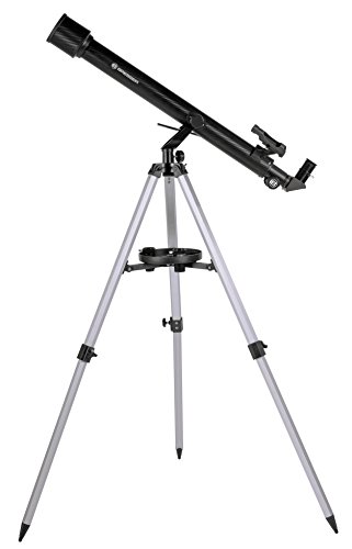 Bresser Stellar 60/800 AZ - Telescopio Refractor con Adaptador de Cámara de Smartphone, Negro