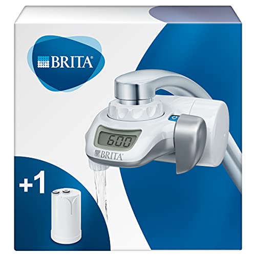 BRITA On Tap sistema de filtración de agua para grifo sostenible (versión 2019), Pantalla digital, Reduce Cloro, Microplásticos, Metales Pesados - Agua filtrada de sabor óptimo - Incluye 1 filtro