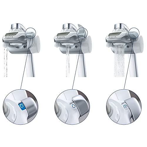 BRITA On Tap sistema de filtración de agua para grifo sostenible (versión 2019), Pantalla digital, Reduce Cloro, Microplásticos, Metales Pesados - Agua filtrada de sabor óptimo - Incluye 1 filtro