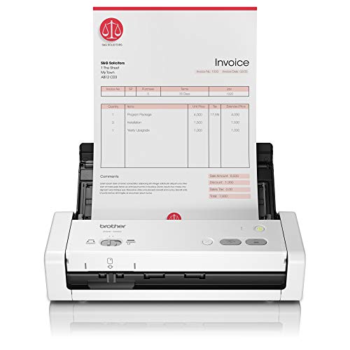 Brother ADS-1200 - Escáner departamental compacto y potente (hasta 50 ppm, resolución óptica hasta 600 x 600 ppp, ranura para tarjetas plásticas de identificación) blanco