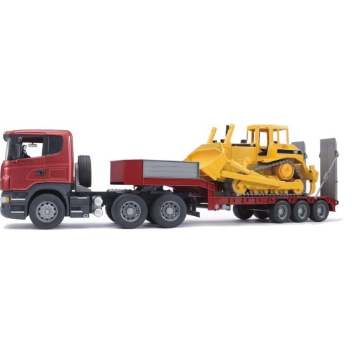 Bruder 3555 Scania R-series - Camión semirremolque con bulldozer CAT , color/modelo surtido