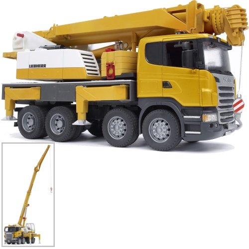 Bruder 3570 - Scania - Camión Liebherr con grúa (luz y sonido) , color/modelo surtido