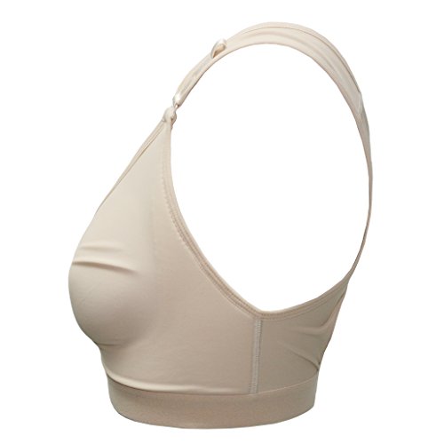 Bslingerie® Sujetador con cierre frontal para mujer después de la cirugía., Beige (corte alto)., XXL