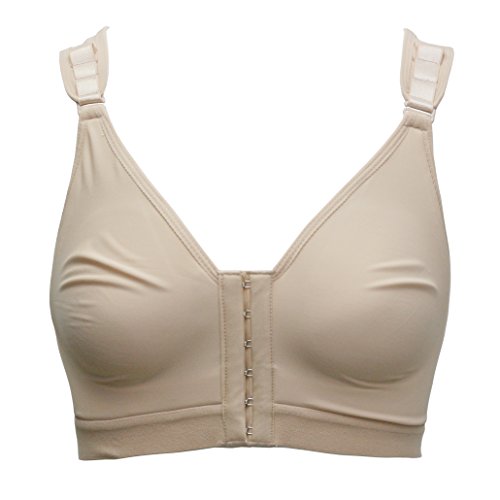 Bslingerie® Sujetador con cierre frontal para mujer después de la cirugía., Beige (corte alto)., XXL