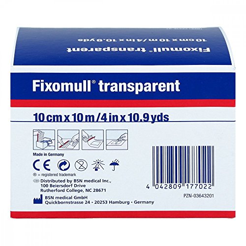 BSN Medical Fixomull - Cinta adhesiva (10 m x 10 cm), transparente