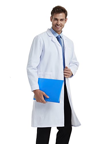 BSTT Hombre Bata de Laboratorio Blanco Uniformes de Trabajo Nueva Mejora Delgado XL