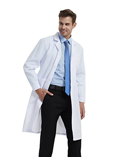 BSTT Hombre Bata de Laboratorio Blanco Uniformes de Trabajo Nueva Mejora Delgado XL