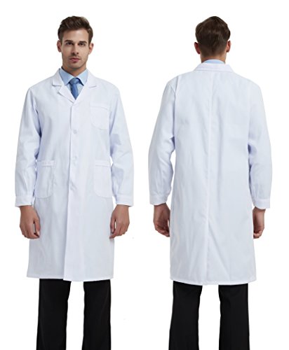 BSTT Hombre Bata de Laboratorio Blanco Uniformes de Trabajo Nueva Mejora Delgado XL