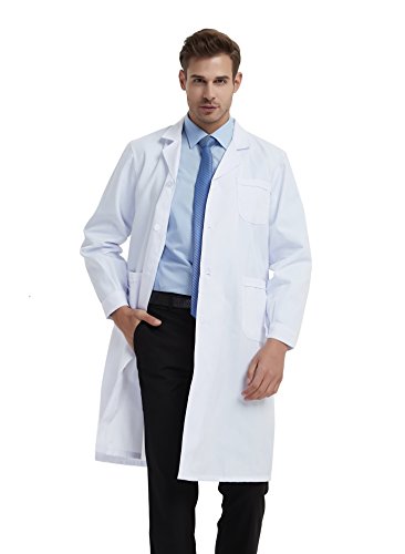 BSTT Hombre Bata de Laboratorio Blanco Uniformes de Trabajo Nueva Mejora Delgado XL