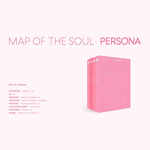 BTS Album - MAP OF SOUL : PERSONA [ 3 Ver. ] CD + Photobook + Mini Book + Photocard + Postcard + Photo Film + FREE GIFT