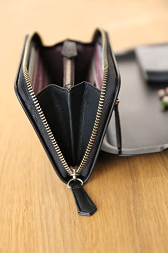 Bugatti Passione Cartera Mujer con Monedero Gran Capacidad y Cremallera, Tarjetero de Cuero Sintético, Grande - Negro