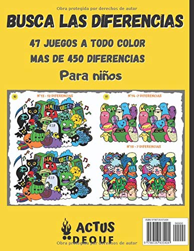 Busca las diferencias para niños 6 años +: 47 juegos a todo color, más de 450 diferencias + soluciones - idea del regalo