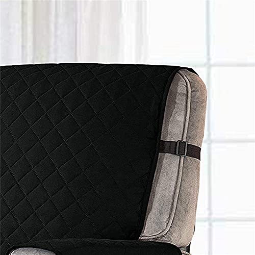 BXFUL Funda de Sillón Relax de una Plaza Funda Cubre Sofá Relax Protector para Sofás Cubierta con Bolsillo Lateral, Elástica Completo Protector para Sillón Reclinable (S,Negro)