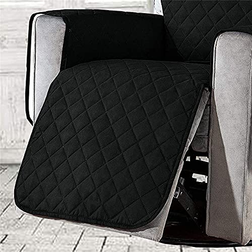 BXFUL Funda de Sillón Relax de una Plaza Funda Cubre Sofá Relax Protector para Sofás Cubierta con Bolsillo Lateral, Elástica Completo Protector para Sillón Reclinable (S,Negro)