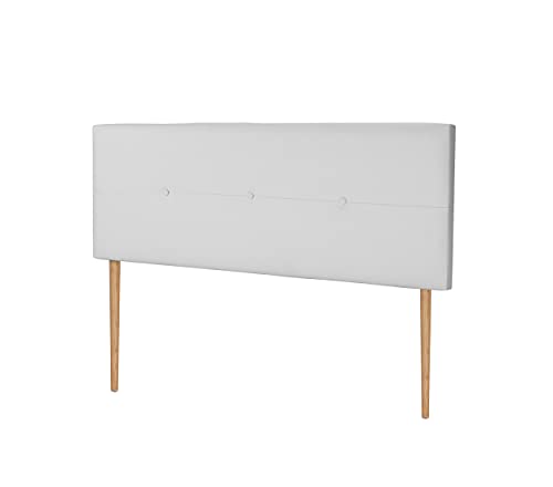 Cabecero de Polipiel o Tela AQUALINE Pro cabeceros Cabezal tapizado Cama Lujo (Polipiel Blanco, 150x105cm con Patas (Camas 150/160))