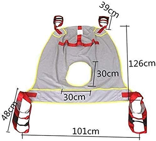 Cabestrillo de baño para paciente, elevador de malla para el baño de paciente, correa dividida para traslado de la cama a la silla de ruedas, reclinable o inodoro