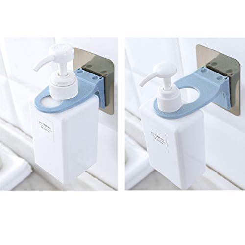 Cabilock 2 Piezas Bomba de Jabón Dispensador de Botellas Soporte Soporte Desinfectante de Manos Estante Colgante Champú de Pared Gel de Ducha Estante Colgante para Baño de Cocina (Azul 10 Cm X 2 8 Cm)