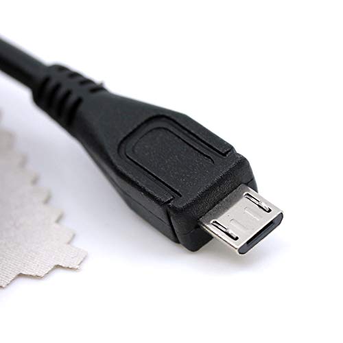 Cable de Carga USB para Doro PhoneEasy 613, 615, 621, 622, 631, 632, 715GSM, Secure 580/580 UIP (Micro USB, 1 m) con paño de Limpieza de Pantalla mungoo