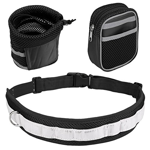 Cadrim Correa para Perro, Correa Doble, Fabricada,Ideal como Correa de Perro para Correr, Bicicleta, Deporte, Running (Negro)