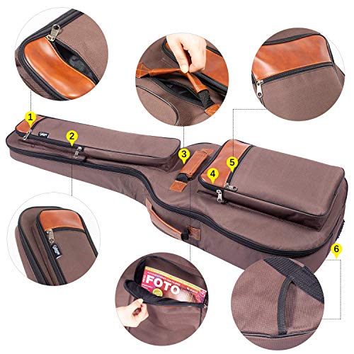 CAHAYA Funda de Guitarra Universal Acolchada (12mm) Estuches para Guitarra Acústica y Clásica (Color Marrón) Modelo CY0150