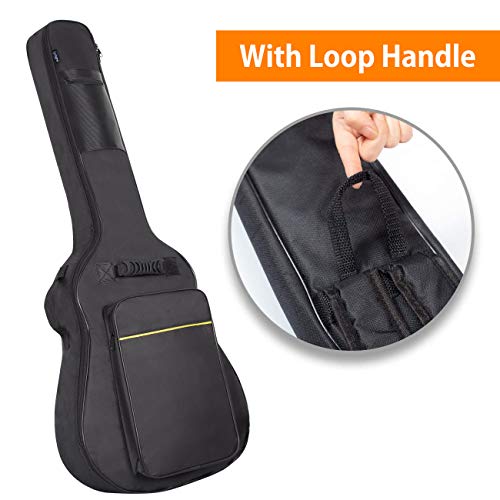 CAHAYA Funda de Guitarra Universal Acolchada Suave Versión Actualizada de 8mm con 2 Bolsillos para Guitarra Acústica y Clásica con Tamaño Más Grandes para Guitarra de 39/40/41 Pulgadas Modelo CY0152