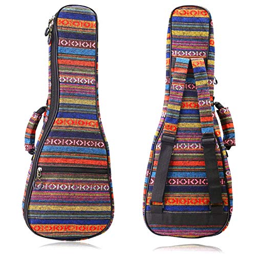 CAHAYA Funda Ukelele Concierto 23 Pulgadas Bolsa Acolchada Ukelele con Correas de Relleno de 9 mm Estilo Bohemio Vintage Modelo CY0131-2