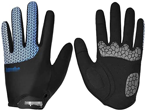 CAIXIA Guantes de ciclismo Full Finger Pantalla táctil Guante de montar for hombres Amortiguador Amortiguador Anti-patín Road Cycla Mittens transpirable equipo de jinete mitten, for Mtb Escalada en bi