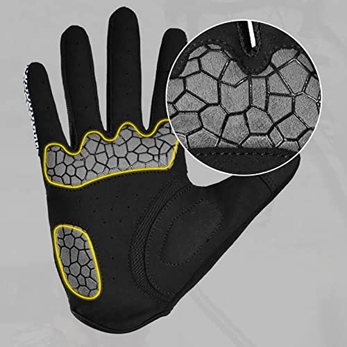 CAIXIA Guantes de ciclismo Full Finger Pantalla táctil Guante de montar for hombres Amortiguador Amortiguador Anti-patín Road Cycla Mittens transpirable equipo de jinete mitten, for Mtb Escalada en bi