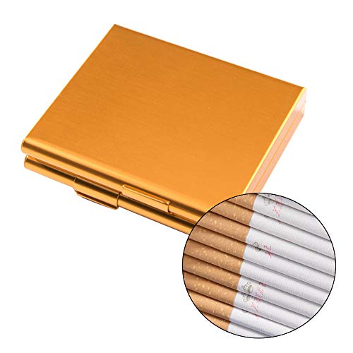 caja de cigarrillos Aluminio delgado cigarrillos titular de casos de doble cara Caja de bolsillo de tapa abierta for los cigarrillos de almacenamiento de contenedores fumadores Accesorios-silver