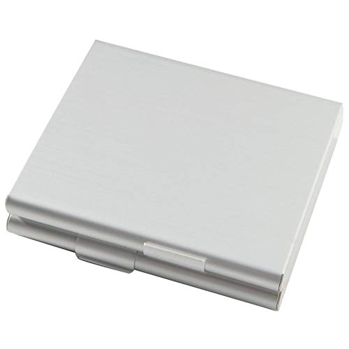 caja de cigarrillos Aluminio delgado cigarrillos titular de casos de doble cara Caja de bolsillo de tapa abierta for los cigarrillos de almacenamiento de contenedores fumadores Accesorios-silver