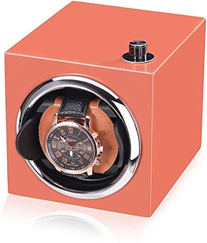 Caja de Reloj Gabinete de Reloj Mecedo Watch Shaker Classic Automatic Mechanical Watch Motor Shaker Red Orange Negro Mostrar Joyería Caja de Almacenamiento Adecuado para Relojes mecánicos Aorsams