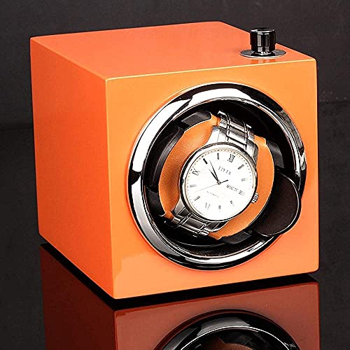 Caja de Reloj Gabinete de Reloj Mecedo Watch Shaker Classic Automatic Mechanical Watch Motor Shaker Red Orange Negro Mostrar Joyería Caja de Almacenamiento Adecuado para Relojes mecánicos Aorsams