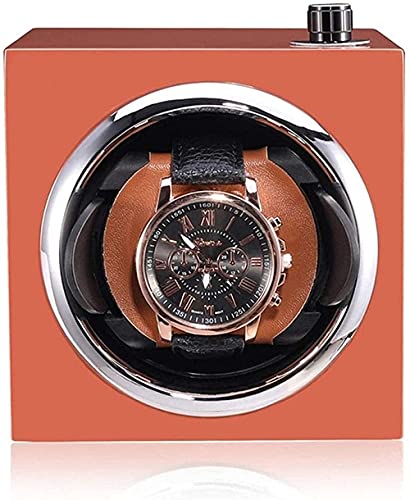 Caja de Reloj Gabinete de Reloj Mecedo Watch Shaker Classic Automatic Mechanical Watch Motor Shaker Red Orange Negro Mostrar Joyería Caja de Almacenamiento Adecuado para Relojes mecánicos Aorsams