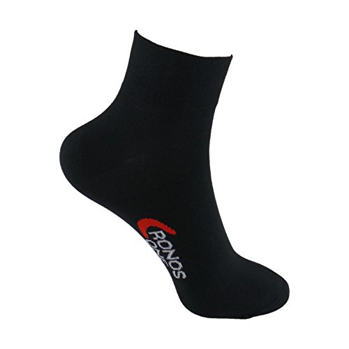 Calcetines DEPORTE (3 pares) SIN COSTURAS para hombre o mujer. Mantiene el pie seco. Ideal para tenis, pádel, running. Puño antipresión. 80% - algodón. (Negro, eu: 35-40 // uk: 2-6)