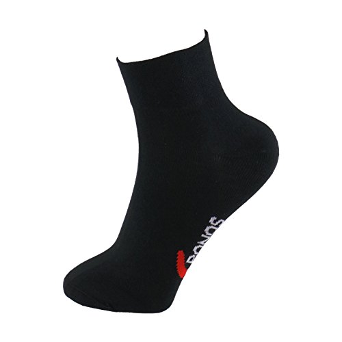 Calcetines DEPORTE (3 pares) SIN COSTURAS para hombre o mujer. Mantiene el pie seco. Ideal para tenis, pádel, running. Puño antipresión. 80% - algodón. (Negro, eu: 35-40 // uk: 2-6)